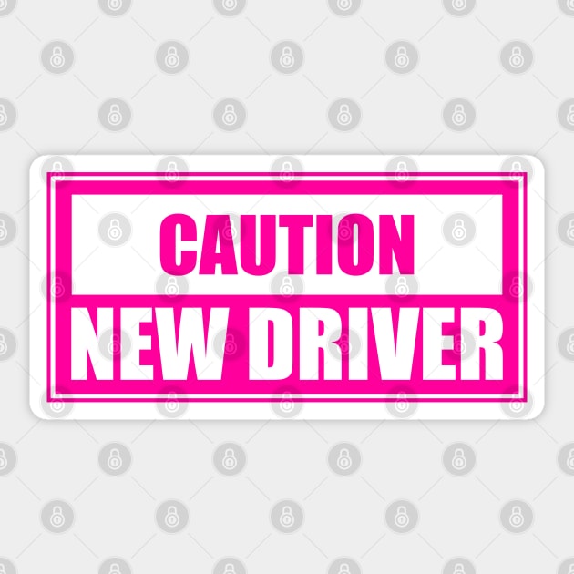 Caution New Driver, Hot Pink Sticker by Motivation sayings 